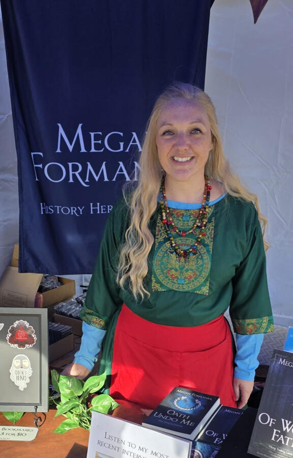 Megan Formanek appears in 10th century Viking Rus costume at Townsville Medieval and Fantasy Festival 2026.