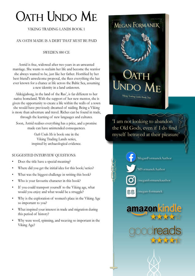 Book 1: Oath Undo Me, Viking Trading Lands series media kit