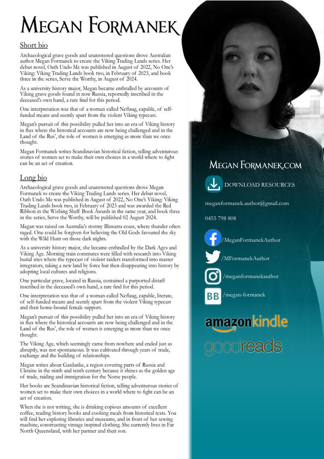 Megan Formanek author media kit